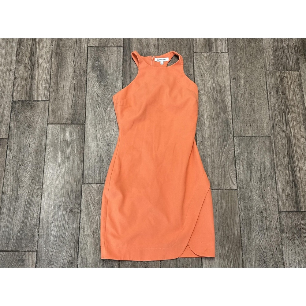 Elizabeth and James Dress Womens 6 Orange Sleeveless Racerback Sheath Cocktail